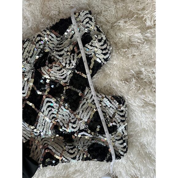 Vintage Jessica McClintock Gunne Sax Sequin Corset Bubble Hem Bow  Dress 3/4 - Picture 6 of 11